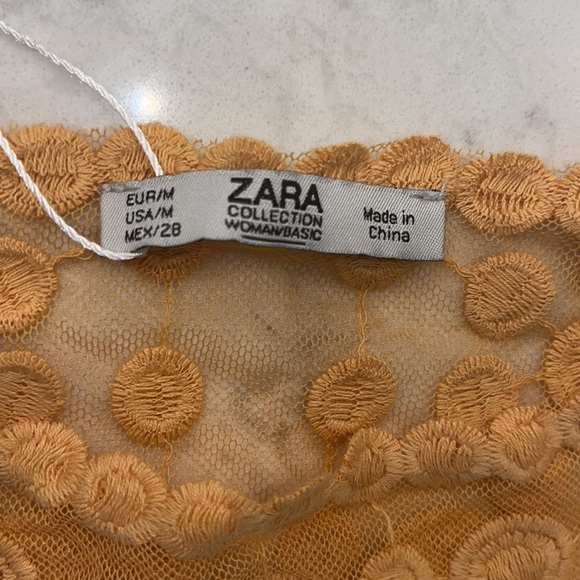 NWT Zara sheer floral mesh top-size Medium - Picture 4 of 6